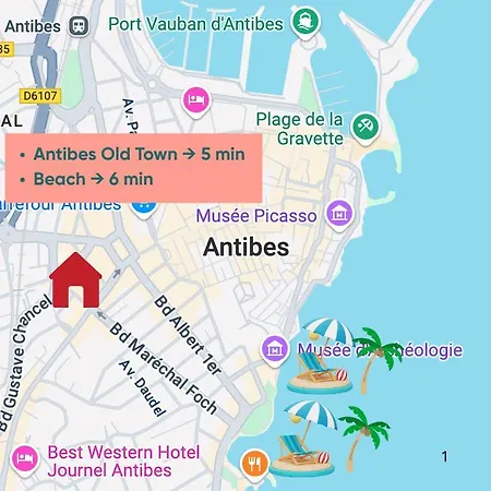 3p Terrace, With Air Conditioning And Center Within Walking Distance * أنتيب